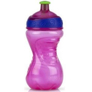 בקבוק אליגטור Nuby פיה נשלפת 300 מ״ל – ורוד