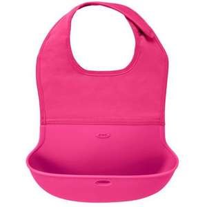 סינר סיליקון OXO TOT Roll Up Bib – ורוד