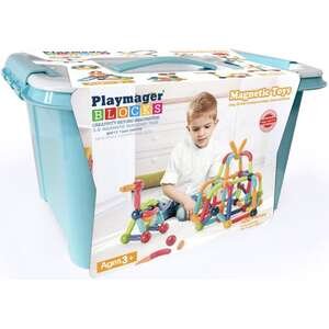 Playmager מקלות וכדורים מגנטיים 120 חלקים