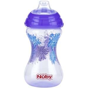 כוס מעצבים Nuby 300 מ״ל פיה רכה – סגול