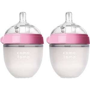 זוג בקבוקי האכלה סיליקון ComoTomo 150 מ״ל – ורוד