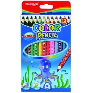 סט 12 עפרונות צבעוניים עבים Keyroad