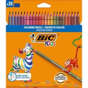 חבילת 24 עפרונות צבעוניים BIC Kids Evolution Stripes