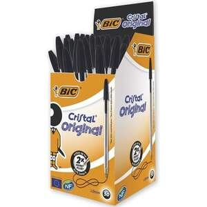 חבילת 50 עטים כדוריים BIC Cristal שחור