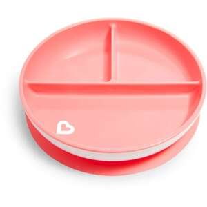 צלחת מחולקת נצמדת בואקום Munchkin – ורוד