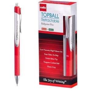 סט 12 עטים BIC Cello Topball אדום