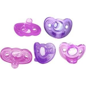 מוצצי Gumdrop 0–3 חודשים ורוד/סגול – סט 5