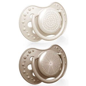 זוג מוצצי סיליקון Lovi Harmony – חום (6–18 חודשים)