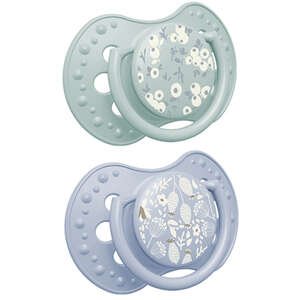 זוג מוצצי סיליקון Lovi Blossom – כחול (0–3 חודשים)
