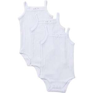 מארז 3 בגדי גוף ספגטי Lorens 100% כותנה 18–24 חודשים – לבן