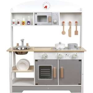 מטבח עץ 68×25×82 ס"מ Anonima – אפור/לבן