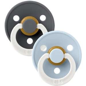 BIBS – זוג מוצצי לטקס Colour מידה 1 זוהרים בחושך – Iron Glow/Baby Blue Glow