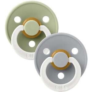 BIBS – זוג מוצצי לטקס Colour מידה 1 Glow – Sage Glow/Cloud Glow