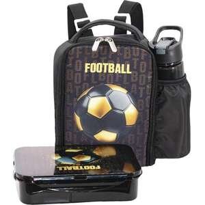 סט אוכל קופסה ובקבוק Palphot כדורגל שחור זהב