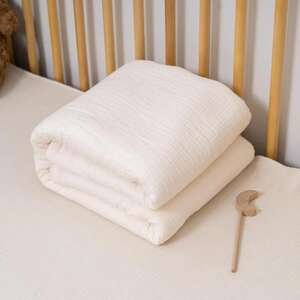 שמיכת תינוק 80×120 כותנה אורגנית Baby Boss – קרם