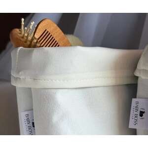 סלסלת אחסון Baby Boss 20×15×12 – לבן פשתן