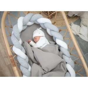 נחשוש צמה 3 רצועות Baby Boss – אפור/לבן