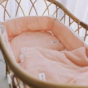 סט מצעים 4 חלקים עריסה Baby Boss – פשתן אורגני אפרסק