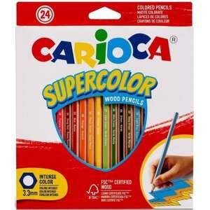 סט 24 עפרונות אקוורל משושה Carioca Supercolor
