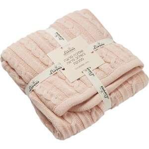 שמיכת סריג + פרווה Lorens 80×80 – ורוד