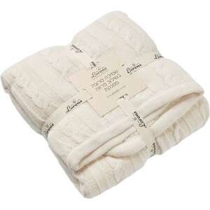 שמיכת סריג + פרווה Lorens 80×80 – אופוויט