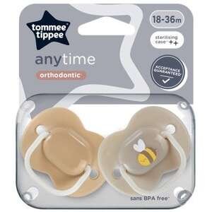 זוג מוצצים Tommee Tippee Anytime Orthodontic 18–36 חודשים – חום