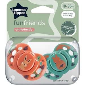 זוג מוצצים Tommee Tippee Fun Friends 18–36 חודשים – ירוק/כתום