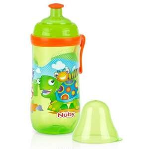 מימייה מצוירת Nuby פיה נשלפת – ירוק