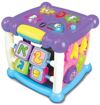 קוביית פעילות סגולה לתינוקות מבית Vtech - דובר עברית
