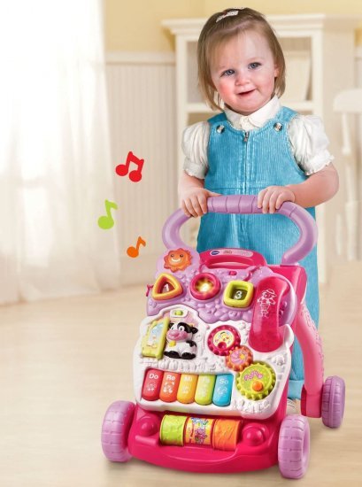 הליכון לתינוק - דובר עברית VTech - צבע ורוד