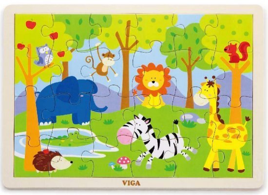 פאזל עץ 24 חלקים מבית Viga - ספארי