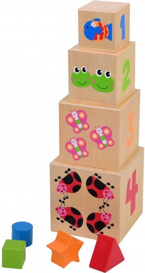 מגדל קוביות מצוייר מבית Pit Toys