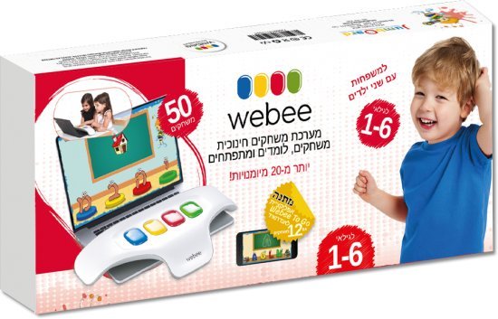 מערכת חינוכית Webee Family לגילאי 1-6 הכוללת 50 משחקים חינוכיים +  כבל USB + מתאם לטאבלטים וטלפונים + קוד גישה לאתר המשחקים ולמערכת מעקב ההורים.