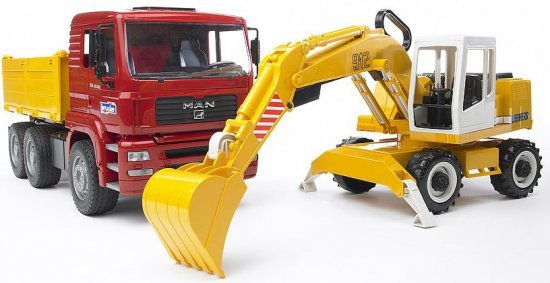 משאית MAN TGA + מחפרון Liebherr מבית Bruder