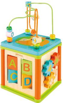 קוביית פעילות מעץ מבית Pit Toys