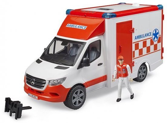 אמבולנס מרצדס ספרינטר עם דמות פראמדיק ויחידת אורות וצלילים מבית Bruder