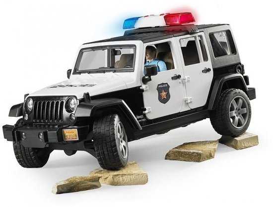 ניידת Jeep Wrangler UR + דמות שוטר ואביזרים מבית Bruder