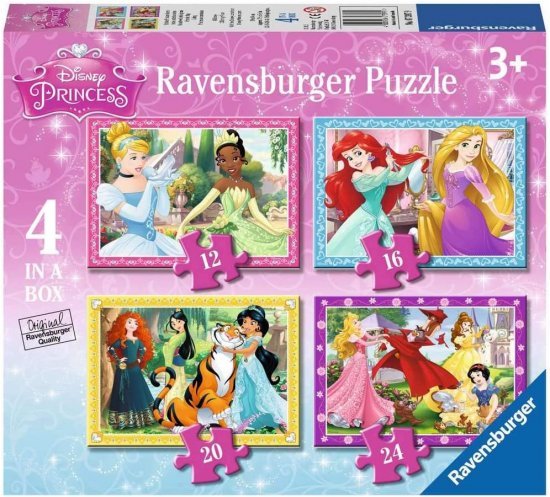 מארז 4 פאזלים מבית Ravensburger - נסיכות דיסני
