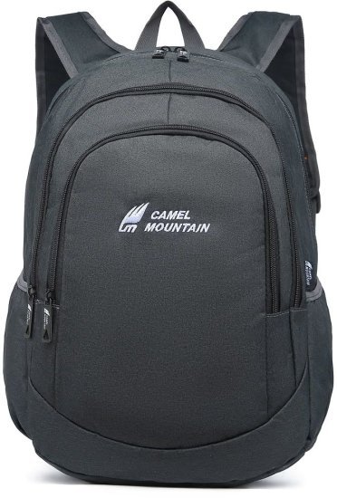 תיק גב למחשב נייד בגודל 15.6 אינץ' דגם Skippy מבית Camel Mountain - צבע אפור