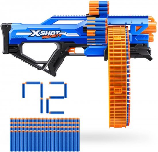 רובה חצים - Zuru X-Shot Insanity - Mad Mega Barrel - כולל 72 חצים