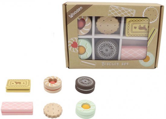 סט 6 עוגיות עץ בקופסא מהודרת מבית Linda Toys