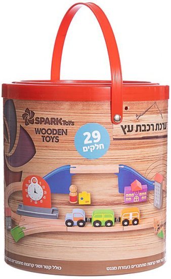 ערכת רכבת עץ בדלי מבית Spark Toys