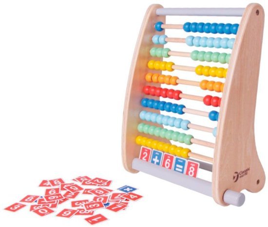 חשבונייה צבעונית מעץ עם כרטיסים מבית Foxmind Classic World
