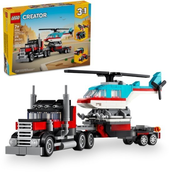משאית שטוחה עם מסוק 31146 LEGO Creator 3 in 1