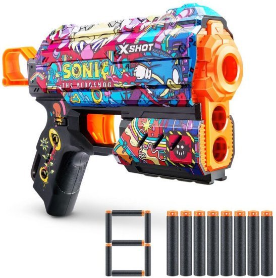 אקדח חצים - X-Shot - Skins Menace Dart Blaster דגם Flux Robotnik סוניק הקיפוד