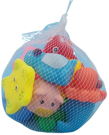 שק רשת עם 5 צעצועי אמבטיה מבית Pit Toys