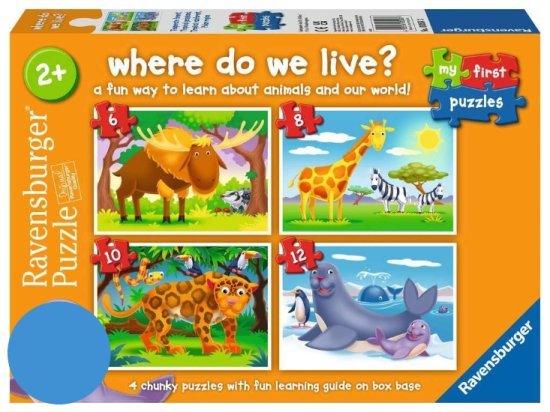 הפאזל הראשון שלי - איפה אני גר? 4 ב 1 מבית Ravensburger