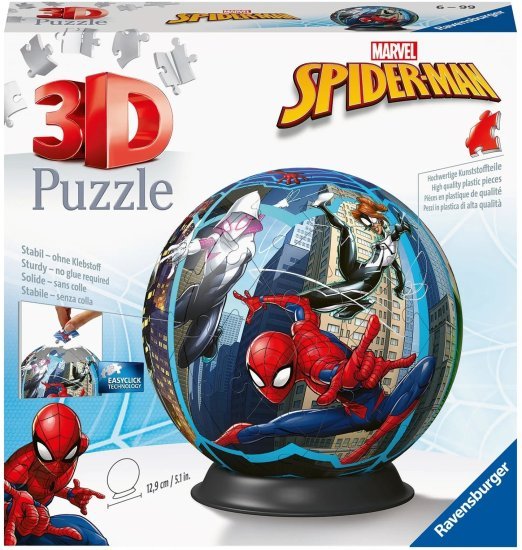 פאזל כדור תלת מימד 73 חלקים מבית Ravensburger - ספיידרמן