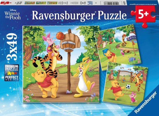 מארז 3 פאזלים 49 חלקים מבית Ravensburger - פו הדב