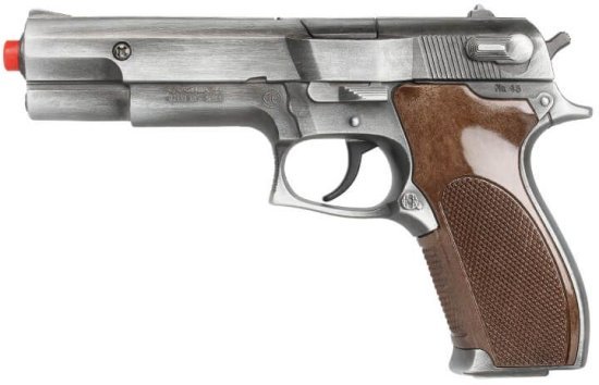 אקדח צעצוע פיקות / קפצונים - אקדח 8 פיקות מבית Gonher